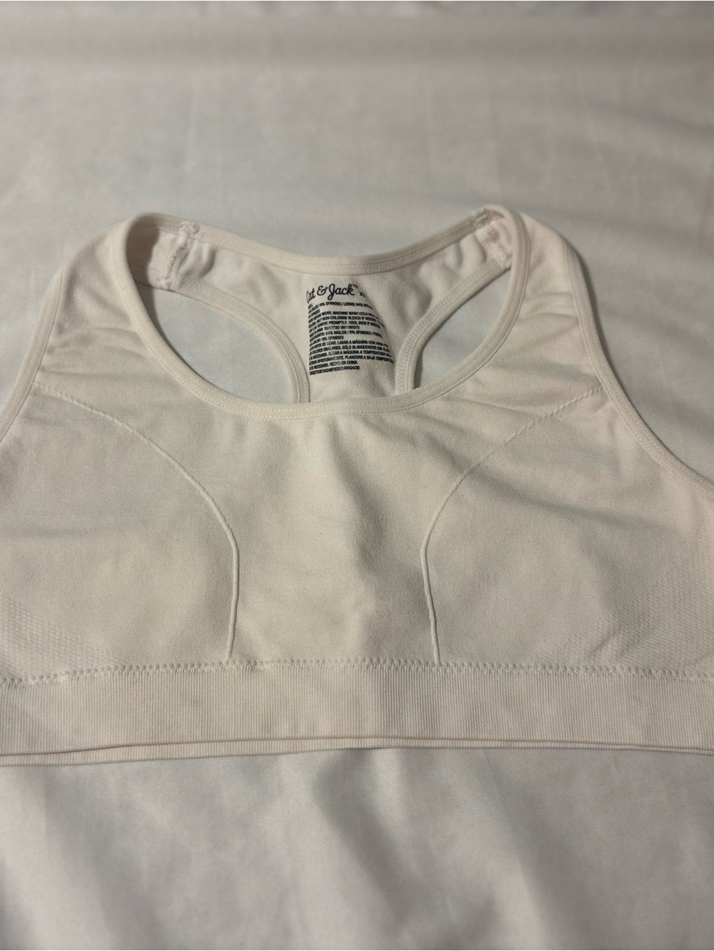 Cat & Jack Cream Seamless Racerback Sports Bra